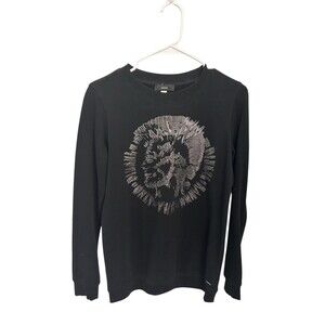 Vintage black DIESEL y2k black sweatshirt XXS